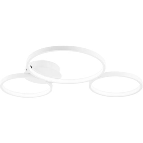"Plafoniera LED FREDY in alluminio bianco con tre diffusori 40W con CCT"
