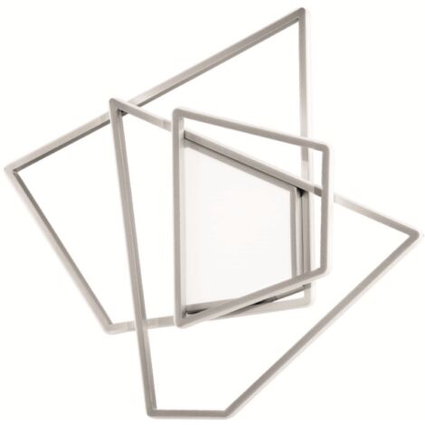 Plafoniera Led GALAXY 65x60 cm in metallo Argento e diffusore in acrilico