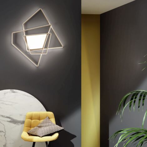 Plafoniera Led GALAXY 84x77 cm in metallo Oro e diffusore in acrilico
