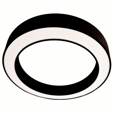 Plafoniera led gea luce flor pp nero 2100lm 3000°k lampada soffitto parete moderna