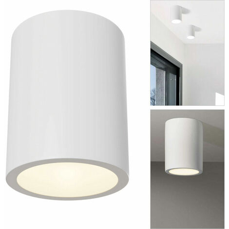 PARTENOPEA UTENSILI Plafoniera LED GU10 gesso faretto cilindro soffitto luci salotto salone cucina