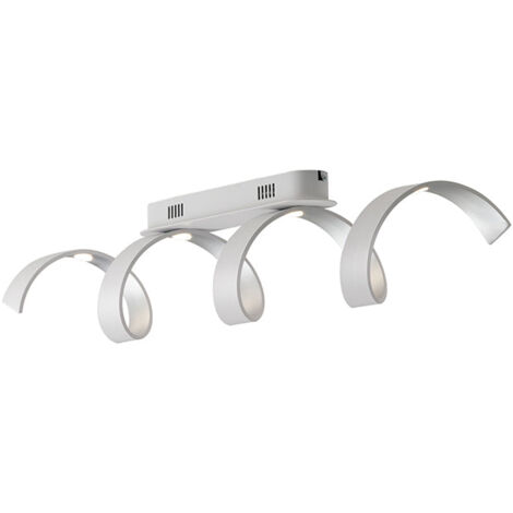 "Plafoniera LED HELIX in alluminio bianco e argento 20W 4000K (Luce naturale)"