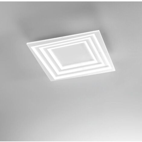 "Plafoniera LED HYPNOTIC in alluminio bianco 74W con interruttore CCT 47x47 cm."