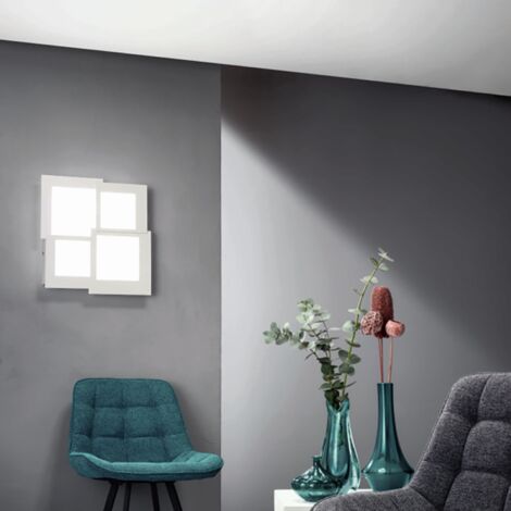 Plafoniera Led in metallo Bianco e diffusore in acrilico PASSPARTOU 44x44 cm