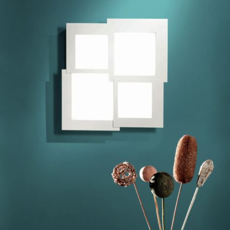 Plafoniera Led in metallo Bianco e diffusore in acrilico PASSPARTOU 57x57 cm