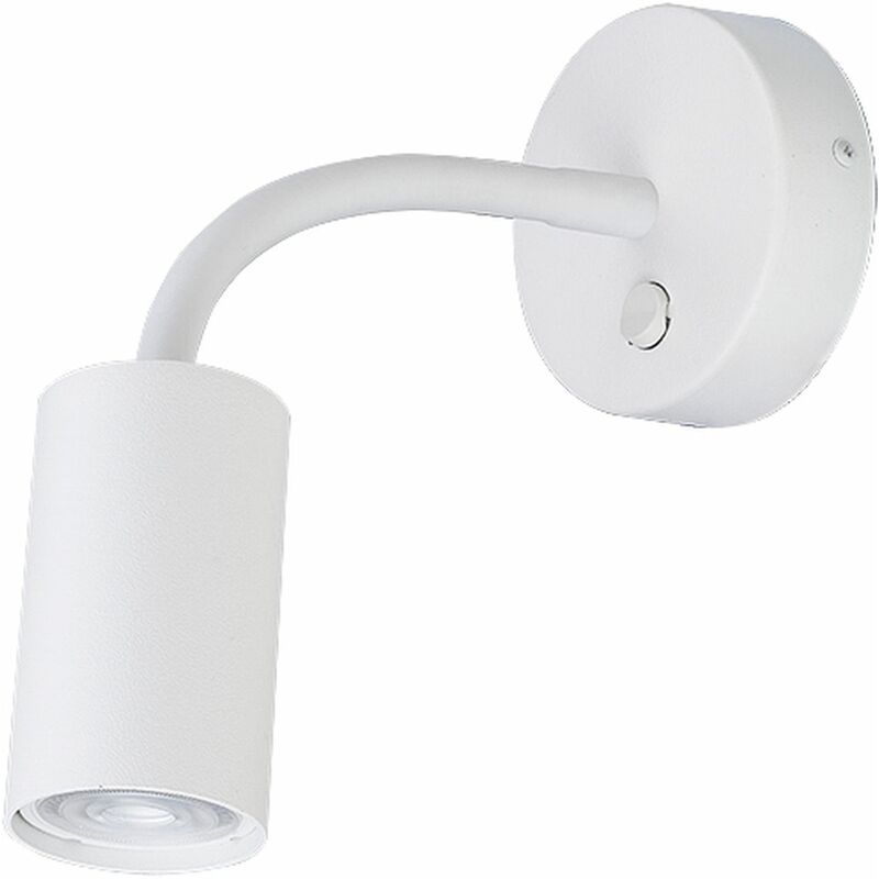 Image of Lampada da parete con braccio Luce LED Lampada da lettura in metallo color bianco a basso abbagliamento Ø64 LUKE - Bianco