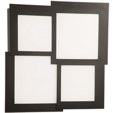 Plafoniera Led in metallo Nero e diffusore in acrilico PASSPARTOU 57x57 cm