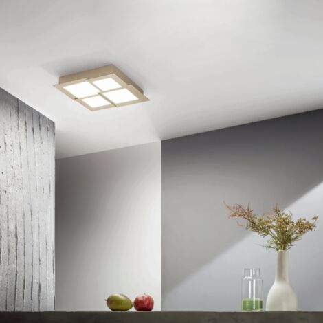 Plafoniera Led in metallo Oro e diffusore in acrilico PASSPARTOU 44x44 cm