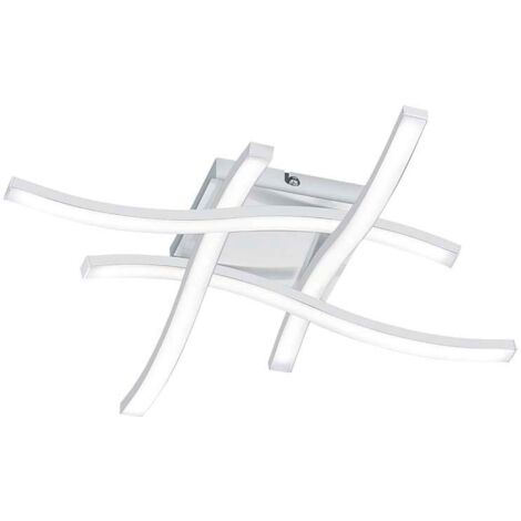 Plafoniera Led Interno 4 Luci Bacchette Ondulate Bianco Route GD Trio