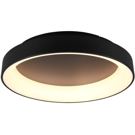 Plafoniera Led Interno Moderna Dimmer Nero Opaco Telecomando Girona GD Trio