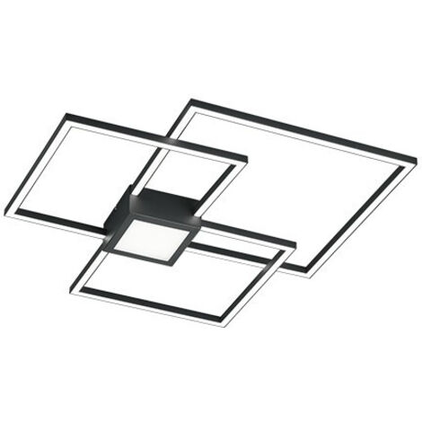 Plafoniera Led Interno Parete Soffitto 3 Quadrati Dimmer Antracite Hydra GD Trio