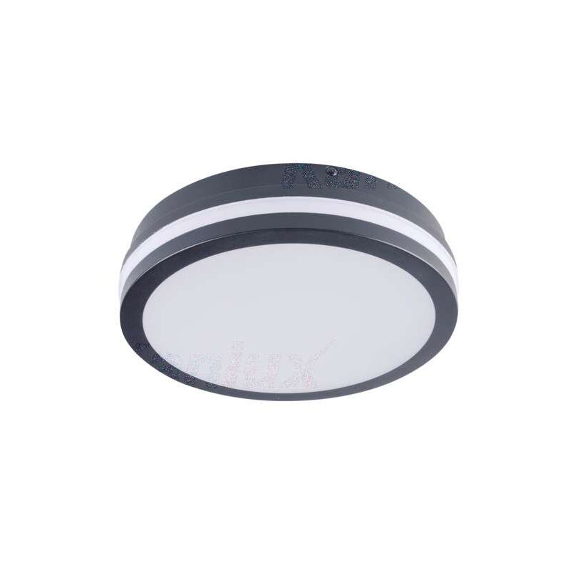 Image of Plafoniera led 18W impermeabile IP54 rotonda ∅220mm Grafite - Bianco Naturale 4000K