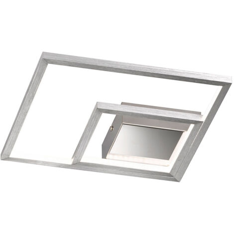 Plafoniera LED Lampada da soffitto a 3 fiamme Luce da soggiorno moderna, Argento moderno, 1x LED 12W 1100Lm 3000K, LxLxH 30x30x5,5 cm, WOFI 9487.02.63.9300