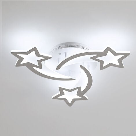 GOECO Plafoniera LED, Lampada da soffitto LED 30W 2400LM, Plafoniera forma di stella Moderna, per Camera da letto, La stanza dei bambini, Sala da Pranzo, Luce bianca fredda 6000K