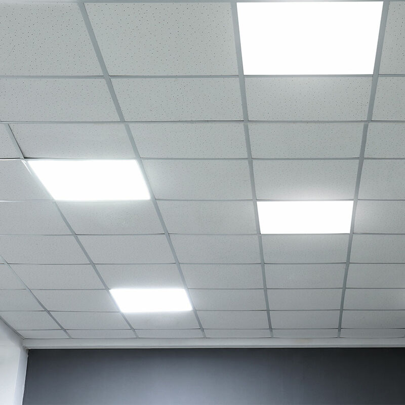 Image of Plafoniera led lampada da soffitto pannello griglia luce ufficio quadrato, pannello da incasso, 29W 3480lm 4000K bianco neutro, 62x62 cm, set di 4