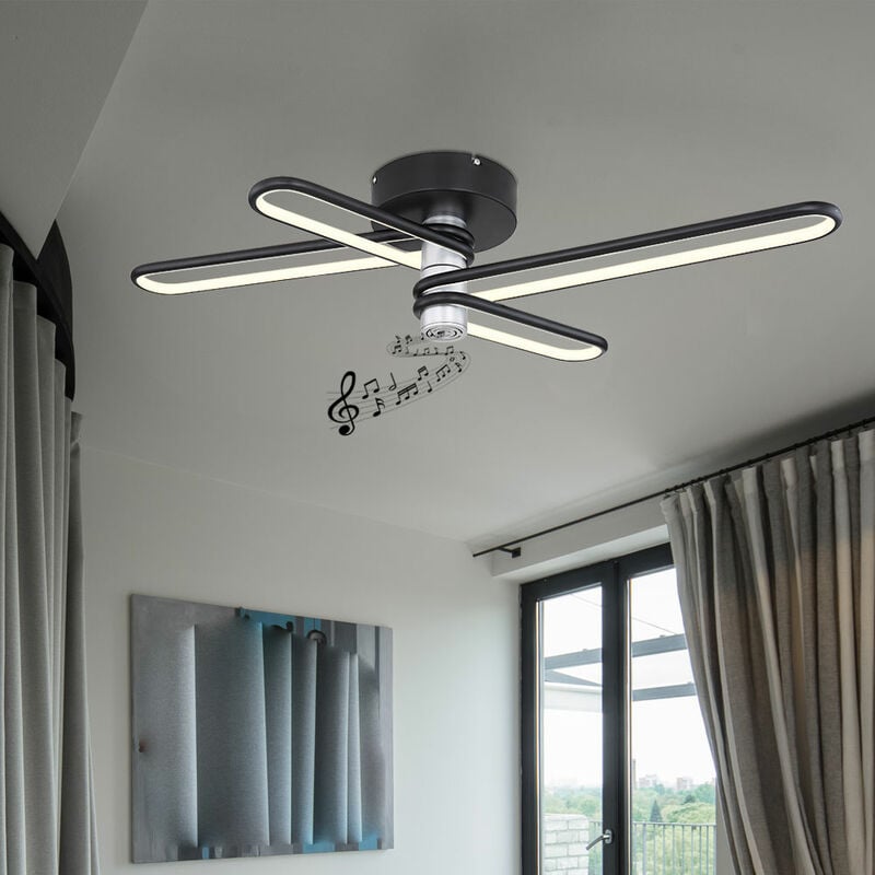 Image of Plafoniera led lampada da soggiorno lampada design lampada da sala da pranzo lampada da cucina, altoparlante Bluetooth, 35W 1400lm 3000K bianco