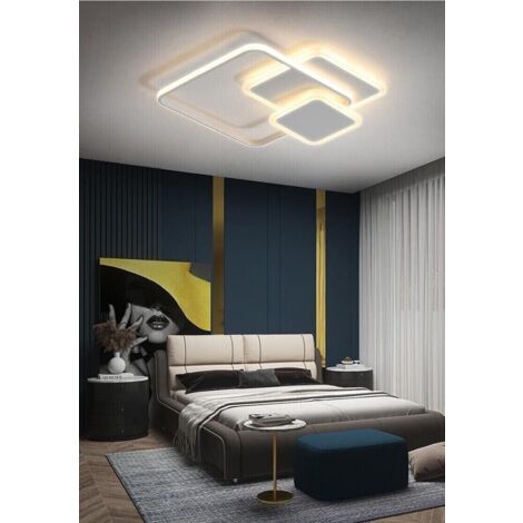 Plafoniera Led Luce Calda Lampadario 3 Quadrati 48 Watt Quadrato Moderno