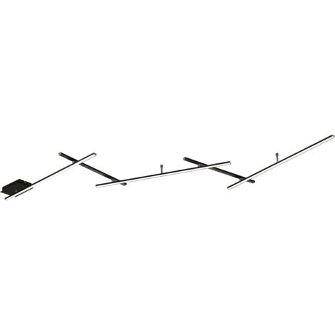 Plafoniera LED, luce su e giù, metallo, nero opaco, L 245 cm, Indira