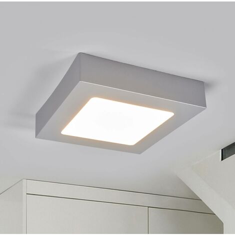 Plafoniera LED Marlo argento 3.000K angolare 18 cm - argento, bianco