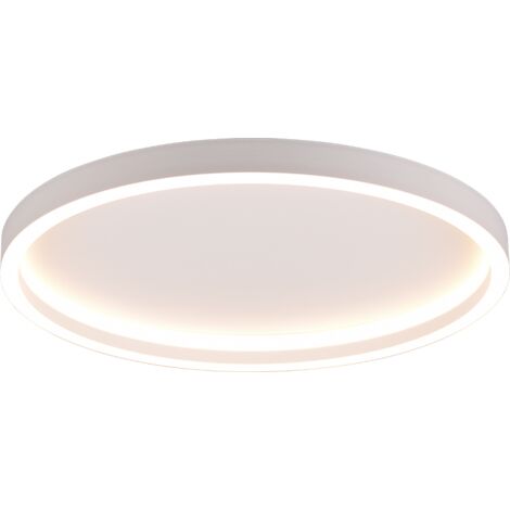 Plafoniera LED, metallo, bianco opaco, 35x5,8x35 cm, Rotonda