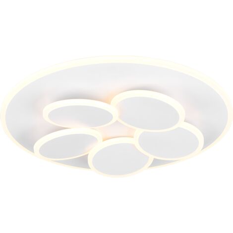 Plafoniera LED, metallo, bianco opaco, 49x7,5x49 cm, Mandala