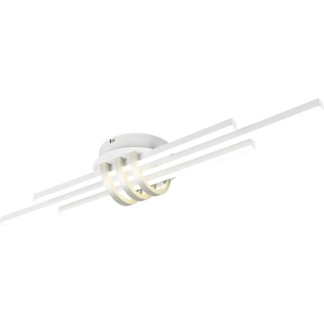 Plafoniera LED, metallo, bianco opaco, 81x10,5x18 cm, Cinto