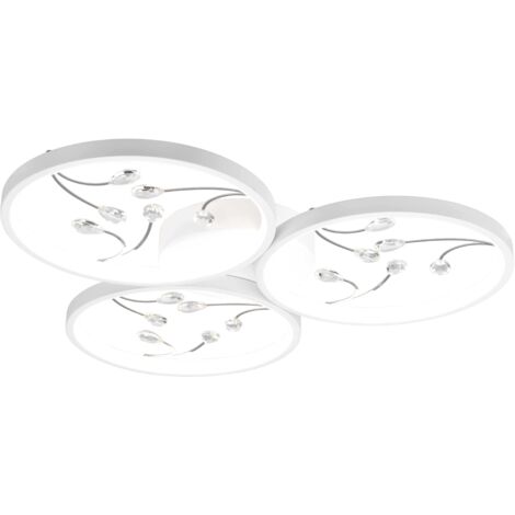 Plafoniera LED, metallo, bianco opaco, D62 cm, Groovy