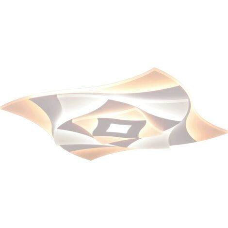 Plafoniera LED, metallo, bianco opaco, L48 cm, Akita