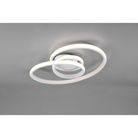 Plafoniera LED, metallo, bianco opaco, L53 cm, Sansa