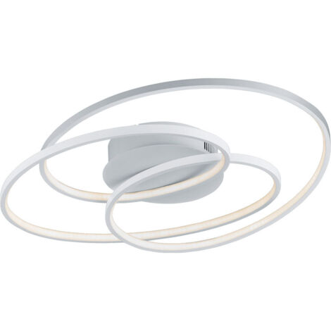 Plafoniera LED, metallo, bianco opaco, L60 cm, Gale