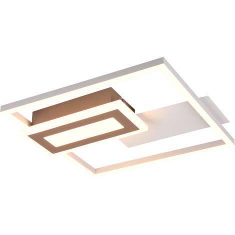 Plafoniera LED, metallo, grigio, 33x4,5x30 cm, Spiro