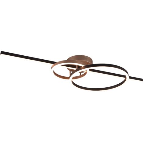 Plafoniera LED, metallo, nero, 100x12,5x40 cm, Montilla
