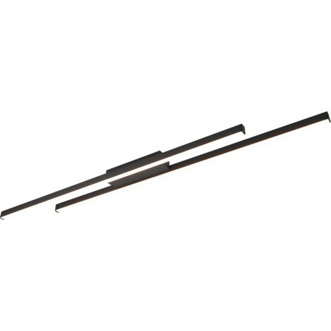 Plafoniera LED, metallo, nero opaco, 110x5x8,5 cm, Odio