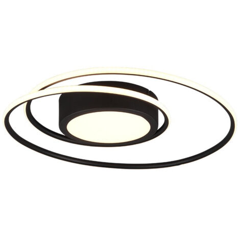 Plafoniera LED, metallo, nero opaco, D 60 cm, Yava