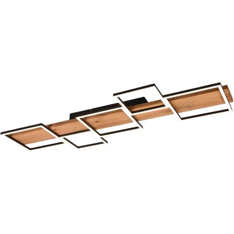 Plafoniera LED, metallo, nero opaco, L 115 cm, Harper