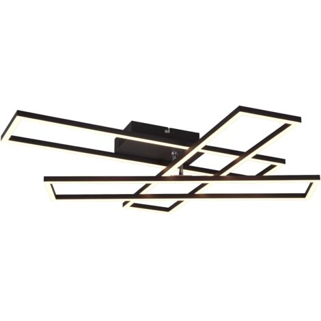Plafoniera LED, metallo, nero opaco, L66 cm, Corso