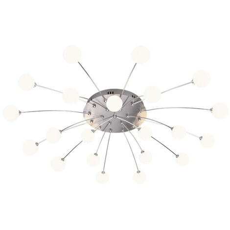 Plafoniera LED, metallo, nichel opaco, D96 cm, Bullet