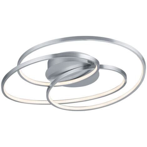 Plafoniera LED, metallo, nichel opaco, L60 cm, Gale