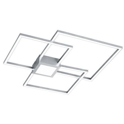 Plafoniera LED, metallo, nichel opaco, L65 cm, Hydra