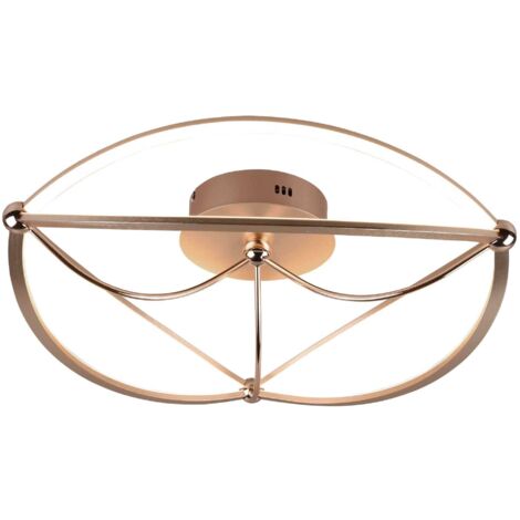 Plafoniera LED, metallo, ottone satinato, D62 cm, Charivari