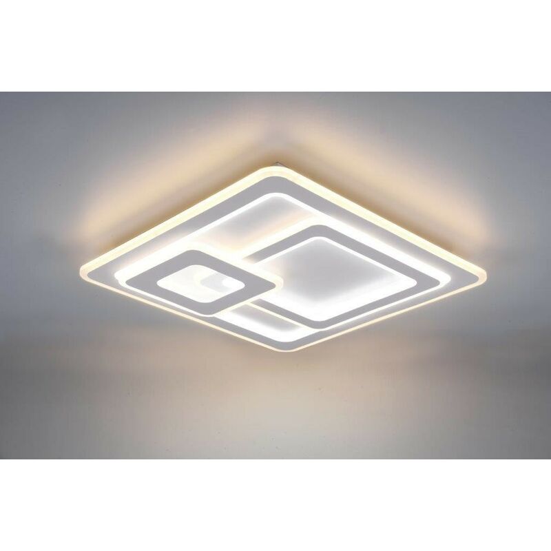 Image of Trio Lighting - mita plafoniera led bianca quadrati 3D con telecomando multifunzione regolazione intesita' e temperatura di colore l. 52CM