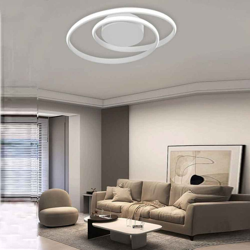 Image of Vetrineinrete - Plafoniera led moderna 32 watt lampada da soffitto design cerchio spirale lampadario bianco luce naturale 4000k