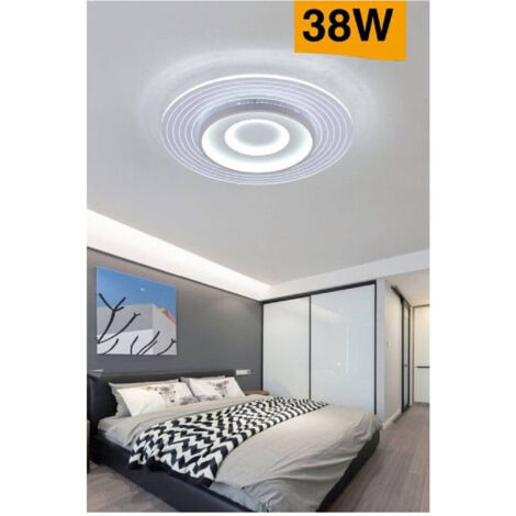Plafoniera Led Moderna 38 Watt Finitura Bianca Luce Calda Fredda Naturale C40-b