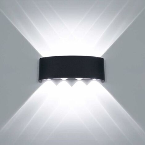 Plafoniera LED moderna, applique da parete in alluminio impermeabile, luce rotonda per interni ed esterni, corridoio, 8W, nera