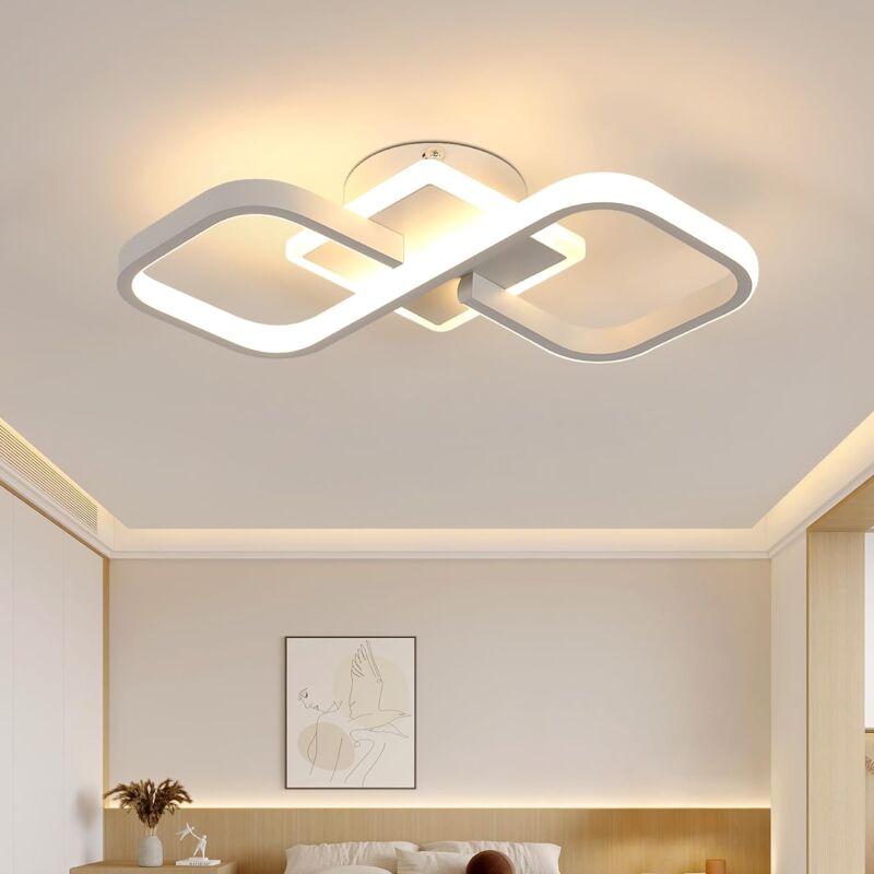 Image of Goeco - Plafoniera led moderna, design bianco 36W 4000LM, lampada da soffitto led quadrata in acrilico per camera da letto, soggiorno, corridoio,