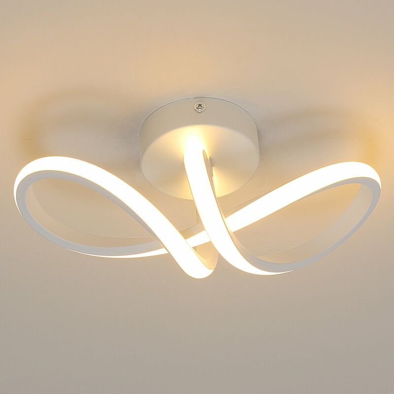 Image of Plafoniera led Design moderno Bianco Caldo 3000K Forma di 8 Lampada a Soffitto Per soggiorno, camera da letto, sala da pranzo, ufficio Bianco
