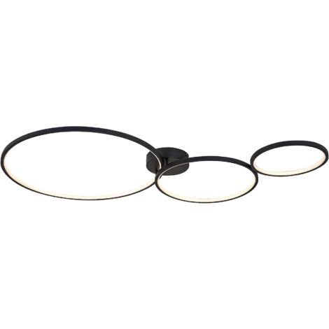 Plafoniera LED moderna nera 3 anelli 38W Rabalux Formand