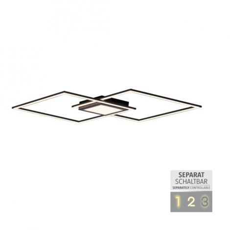 Plafoniera LED moderna nera quadrati ASMIN Leuchten 45W