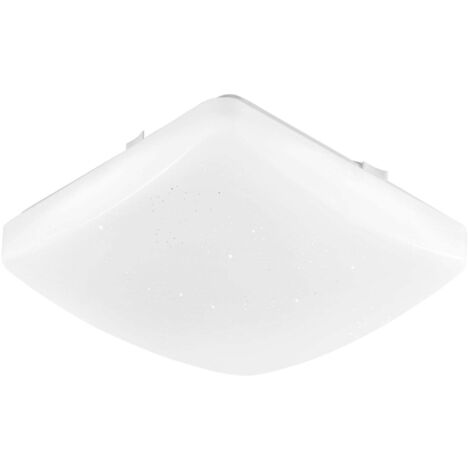 Plafoniera LED MOON quadrata bianca 18W con CCT e telecomando IP44 27 cm.