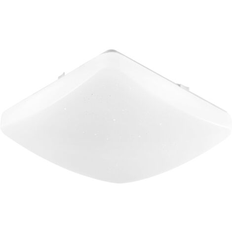 Plafoniera LED MOON quadrata bianca 24W con CCT e telecomando IP44 38 cm.